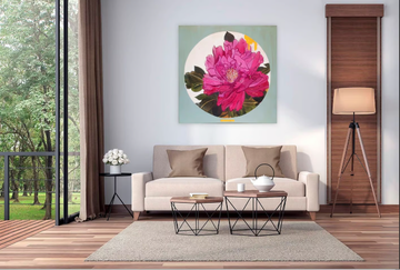 FLOWER CIRCLE #1 - Canvas Painting by ICI ET LÀ - view 3